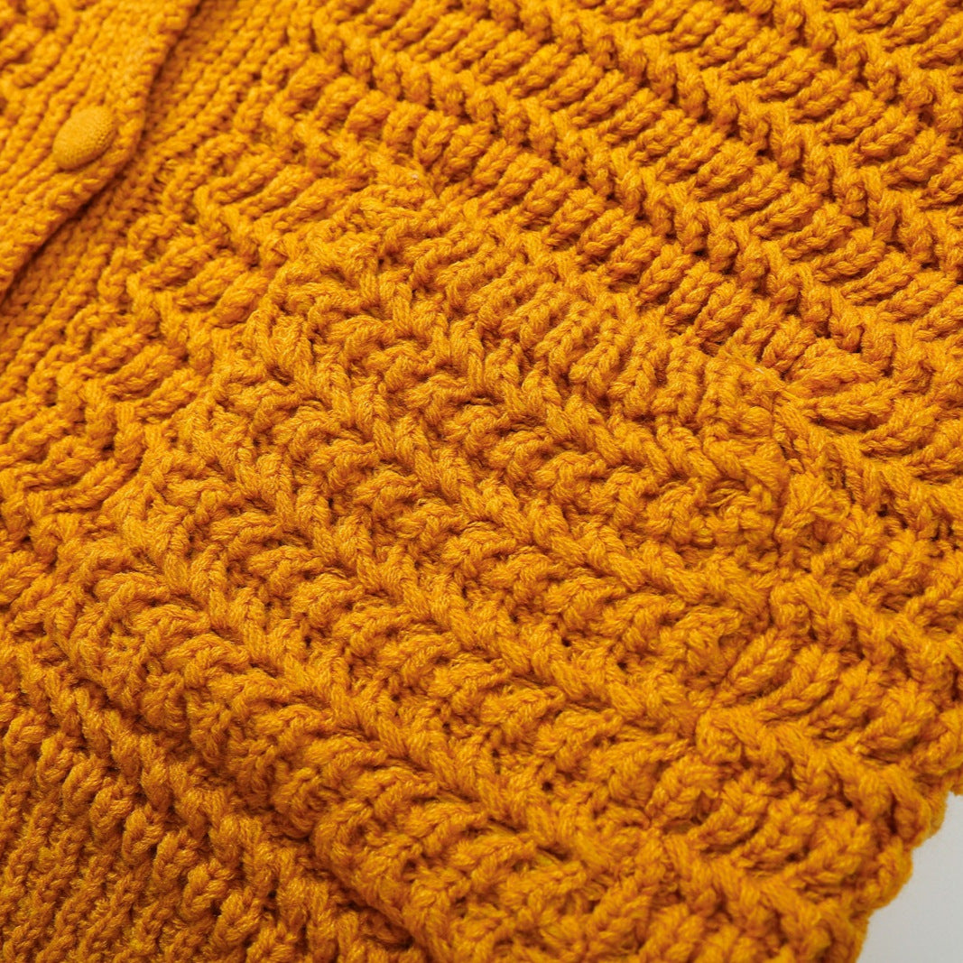 Damen Grobstrukturierter Häkel-Cardigan mit stoffbezogenen Knöpfen und aufgesetzten Taschen Shop Nory