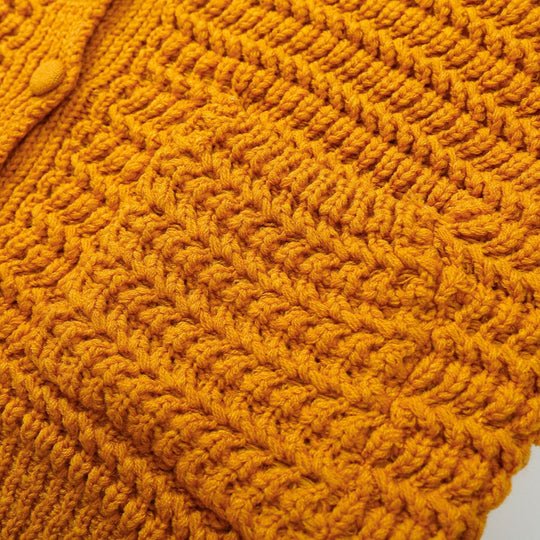 Damen Grobstrukturierter Häkel-Cardigan mit stoffbezogenen Knöpfen und aufgesetzten Taschen Shop Nory