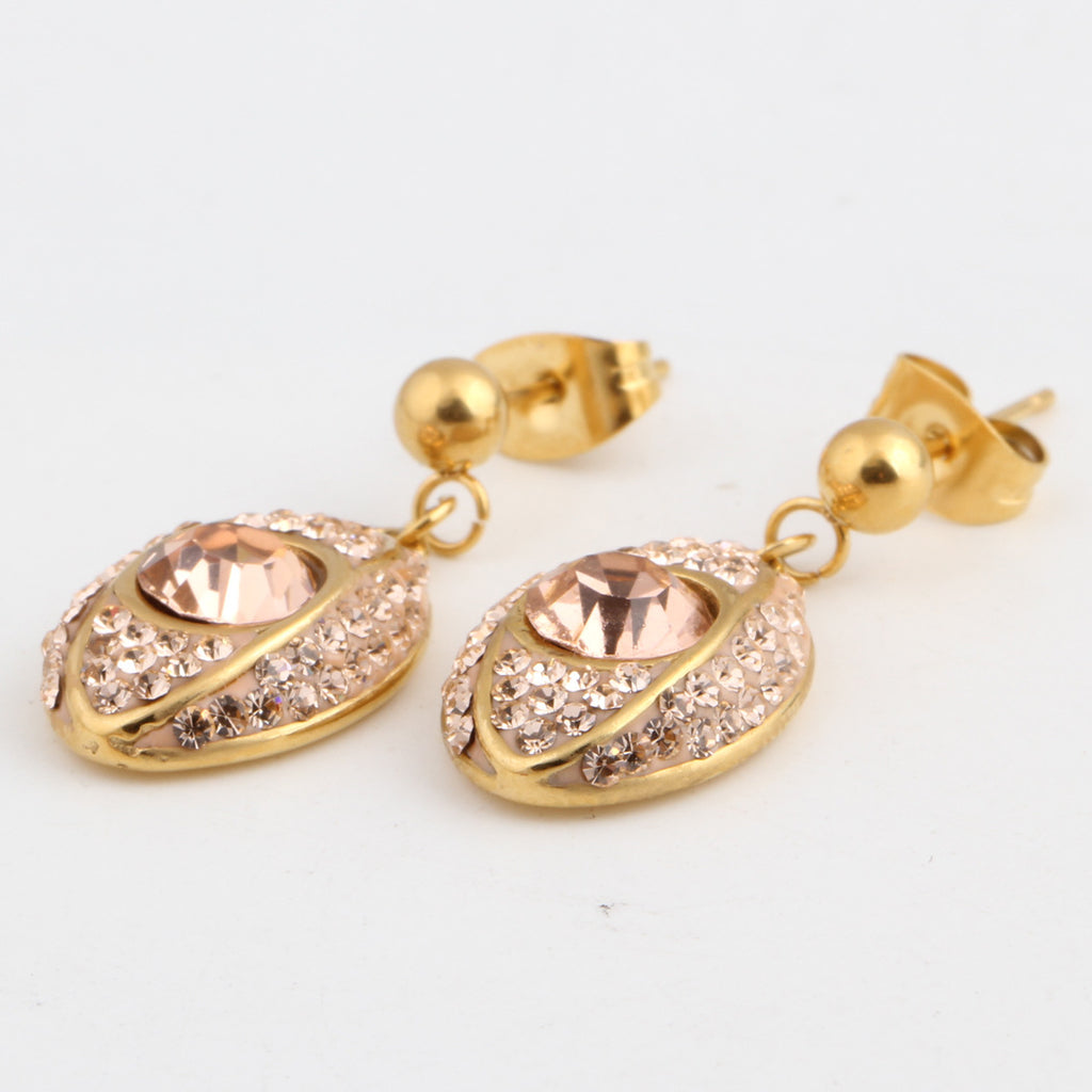 Damen Ohrhänger mit funkelndem Kristallbesatz und eleganter Roségold-Fassung Shop Nory