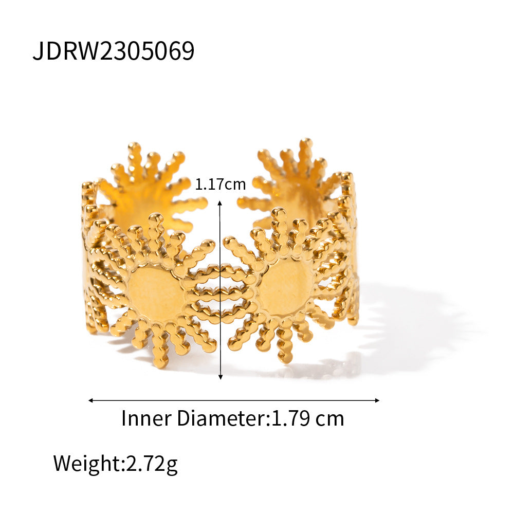 Damen Offener Ring mit floralem Design und funkelndem Zirkonia Shop Nory