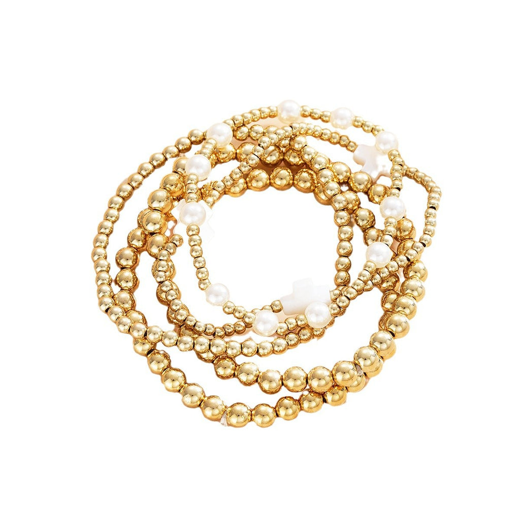 Damen Armband-Set mit eleganten und modernen Perlen- und Kugeldetails Shop Nory