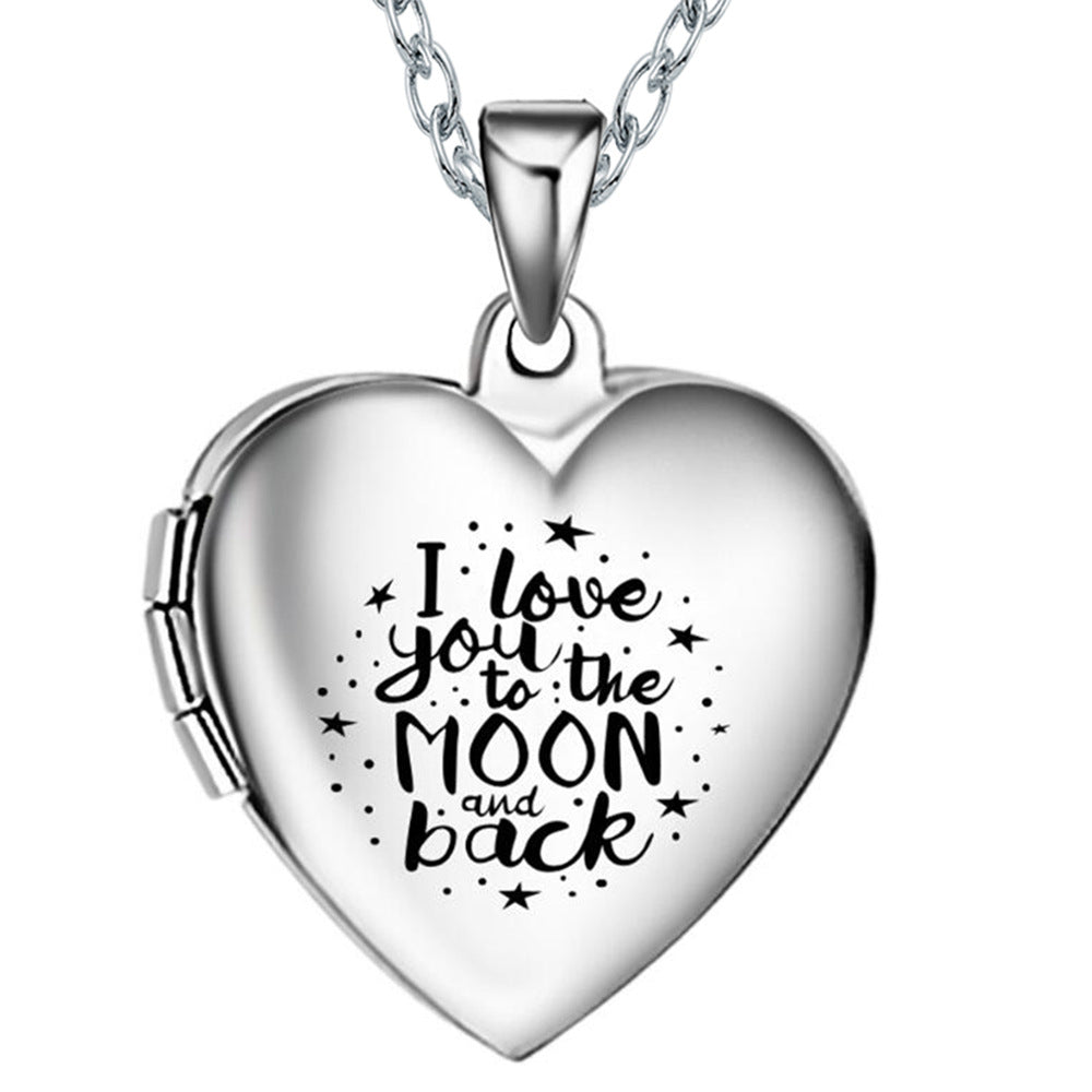 Damen Medaillon Halskette mit Herzdesign und Rosenmotiven Shop Nory