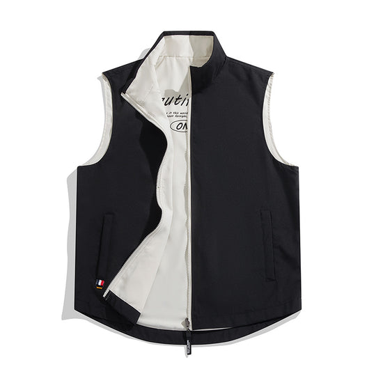 Herren Ärmellose Wind- und Thermo-Utility‑Weste mit seidigem Innenfutter und verdecktem Zwei‑Wege‑Reißverschluss Shop Nory