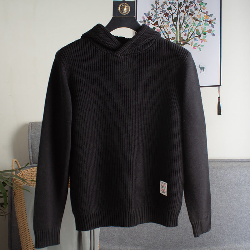 Herren Grobgerippter Kapuzenpullover mit glatten Ärmeln und geripptem Saum Shop Nory