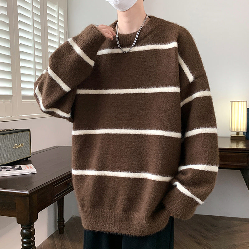 Unisex Oversized Strickpullover mit gestreiftem Design Shop Nory