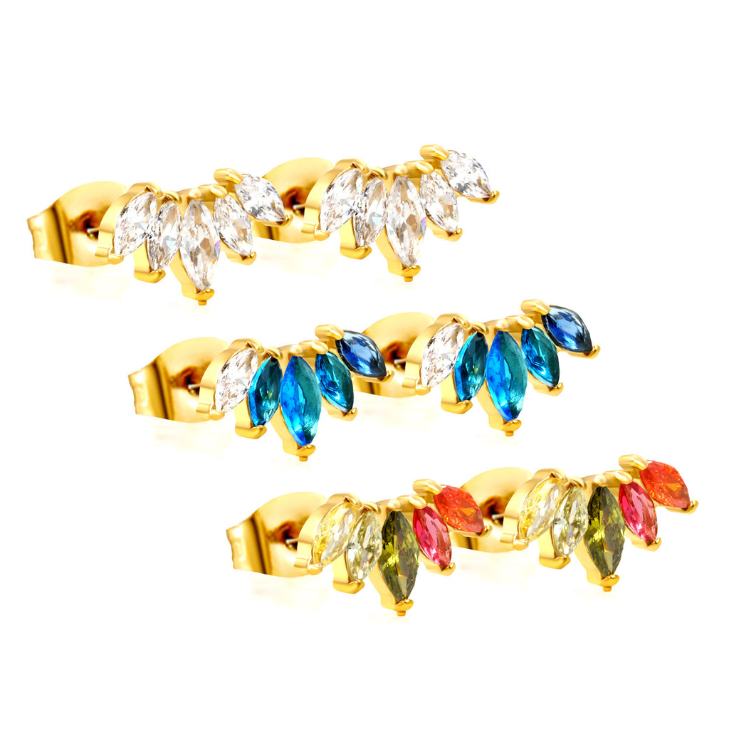 Damen Elegante Creolen mit funkelnden Zirkonia und kunstvollem Design Shop Nory