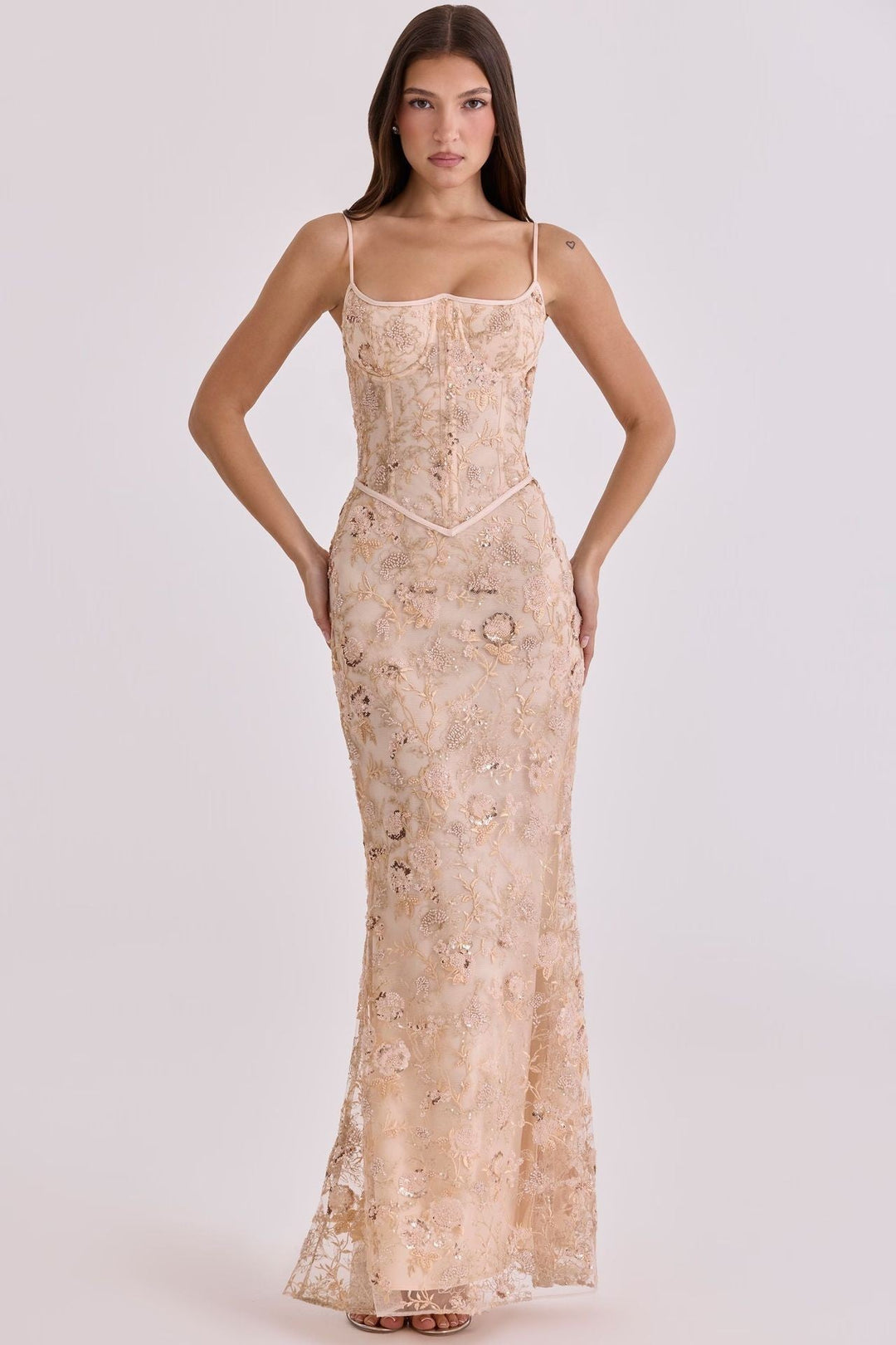 Damen Glamouröses Abendkleid mit funkelnden Pailletten Shopnory