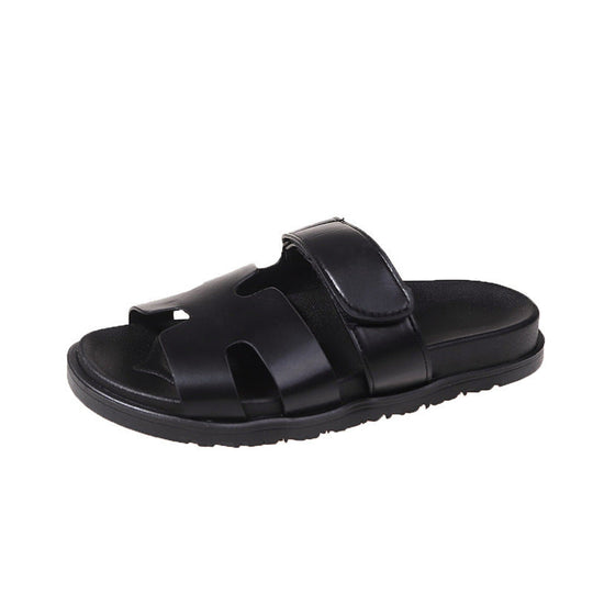 Damen bequeme Kunstleder-Sandalen mit verstellbaren Riemen