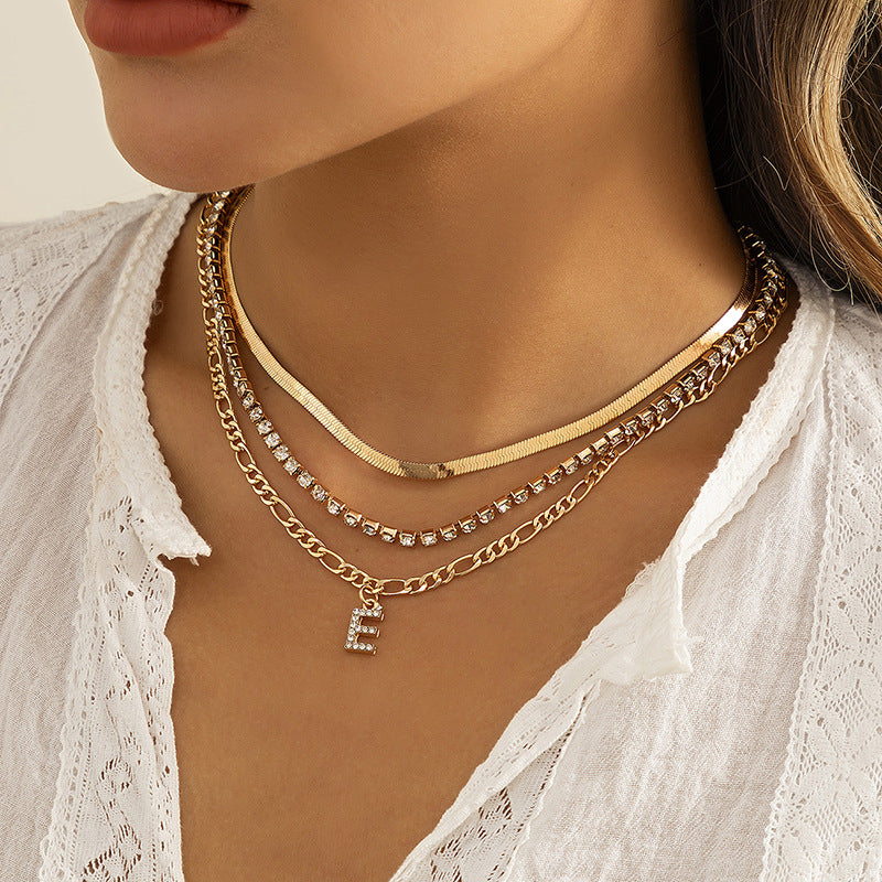 Damen mehrlagiges Collier mit eleganten Strassdetails Shop Nory