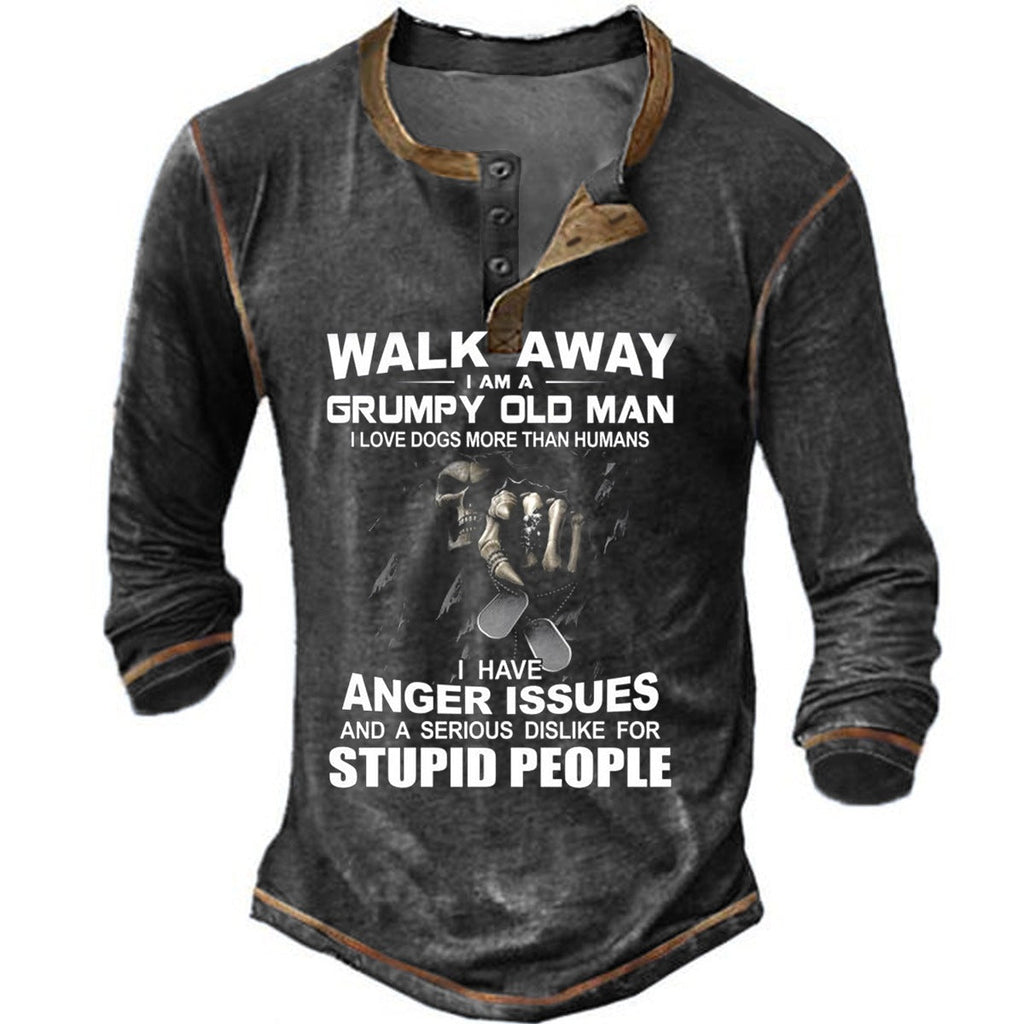 Herren Langarmshirt mit originellem Spruchdesign Shopnory