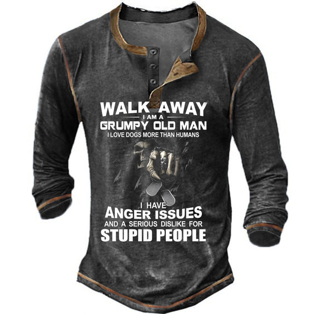 Herren Langarmshirt mit originellem Spruchdesign Shopnory