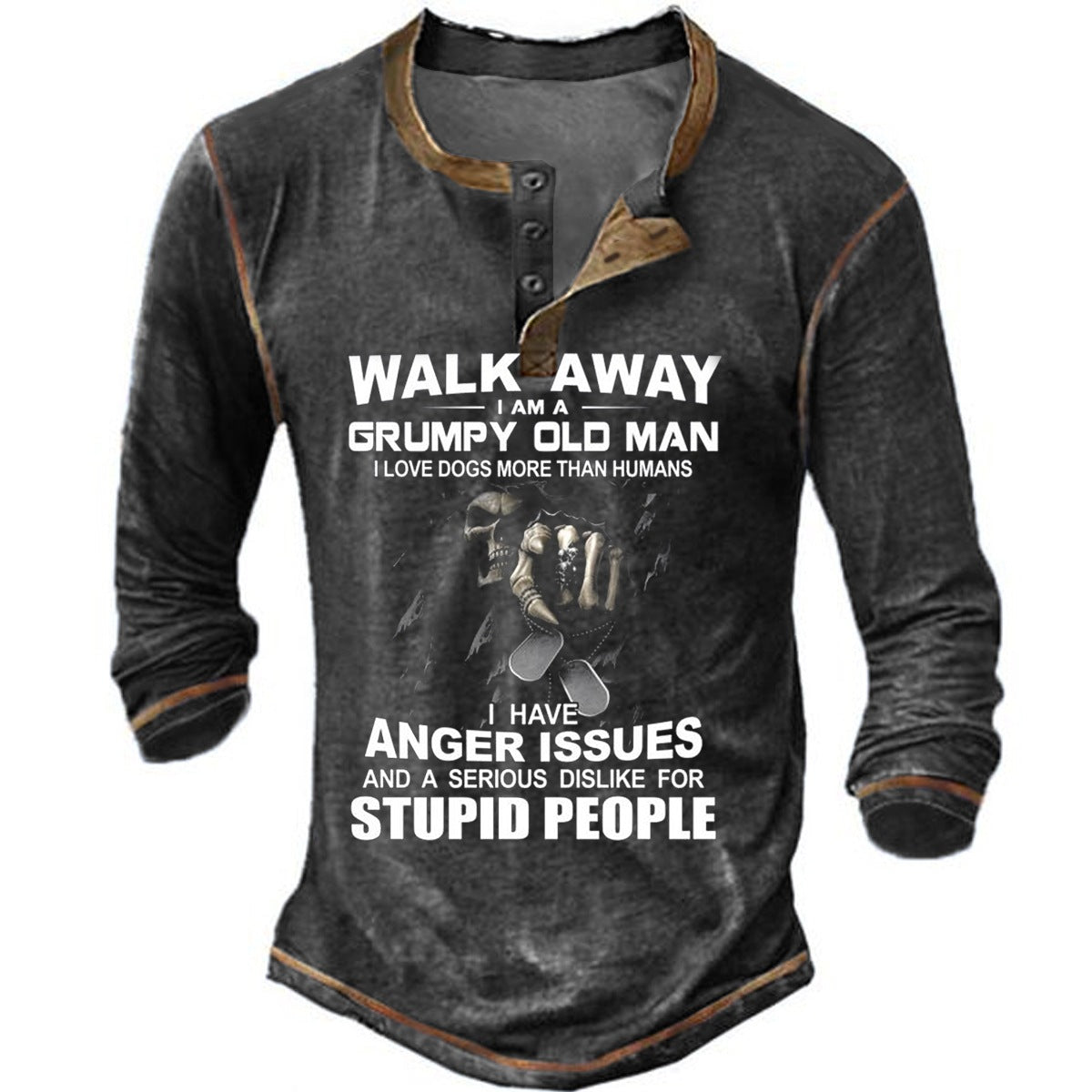 Herren Langarmshirt mit originellem Spruchdesign Shopnory