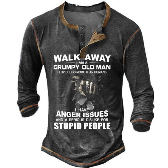 Herren Langarmshirt mit originellem Spruchdesign Shopnory