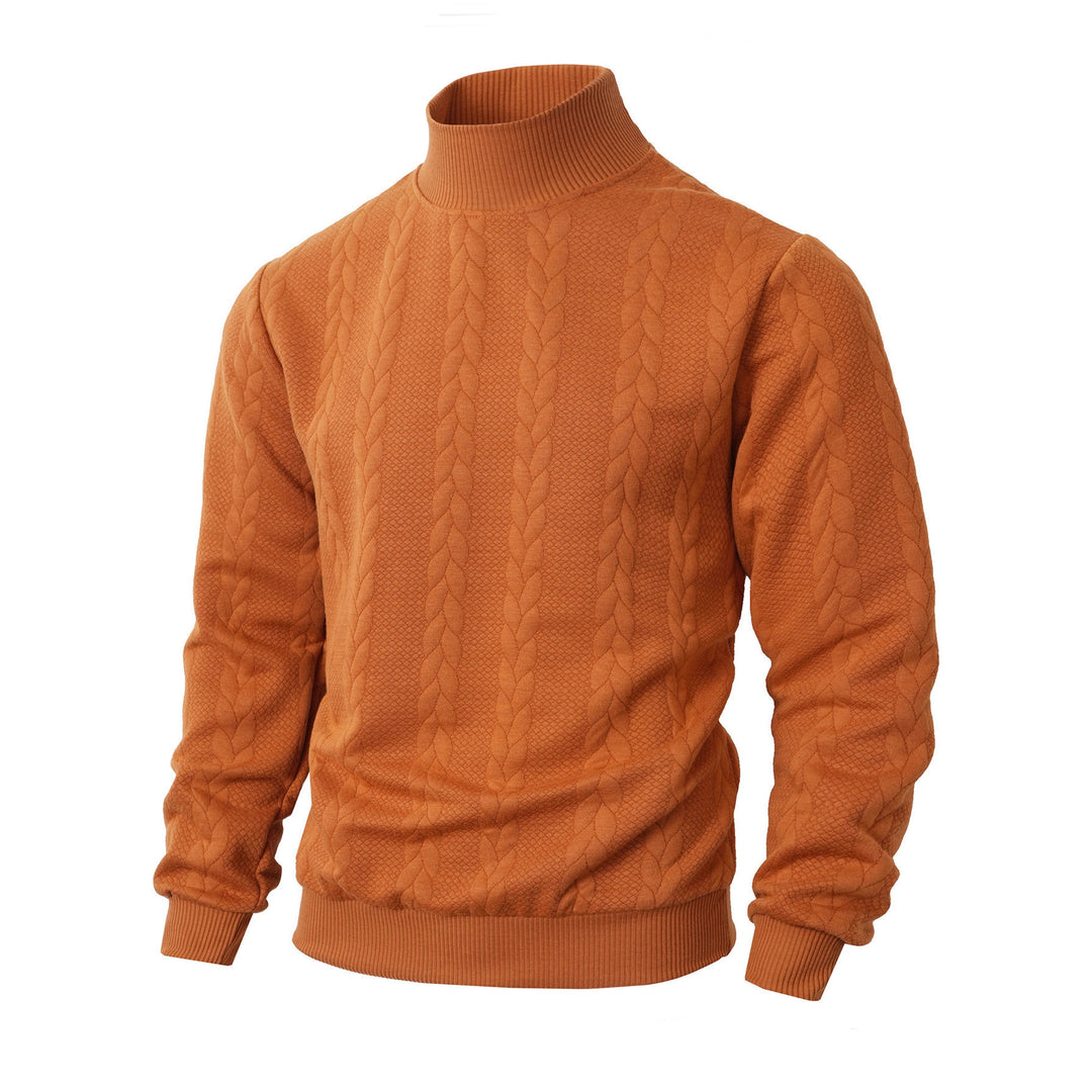 Herren Rollkragenpullover mit Zopfstrickmuster und gerippten Bündchen Shop Nory