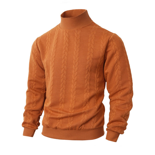 Herren Rollkragenpullover mit Zopfstrickmuster und gerippten Bündchen Shop Nory