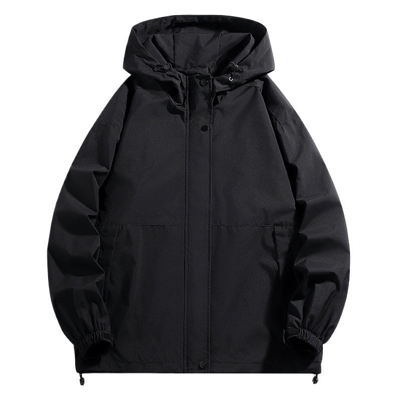 Herren Wasserabweisende Übergangsjacke mit verstellbarer Kapuze und praktischen Taschen Shopnory