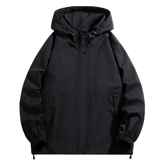 Herren Wasserabweisende Übergangsjacke mit verstellbarer Kapuze und praktischen Taschen Shopnory