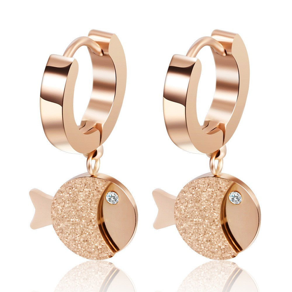 Damen Ohrhänger mit funkelndem Fischdesign Shop Nory