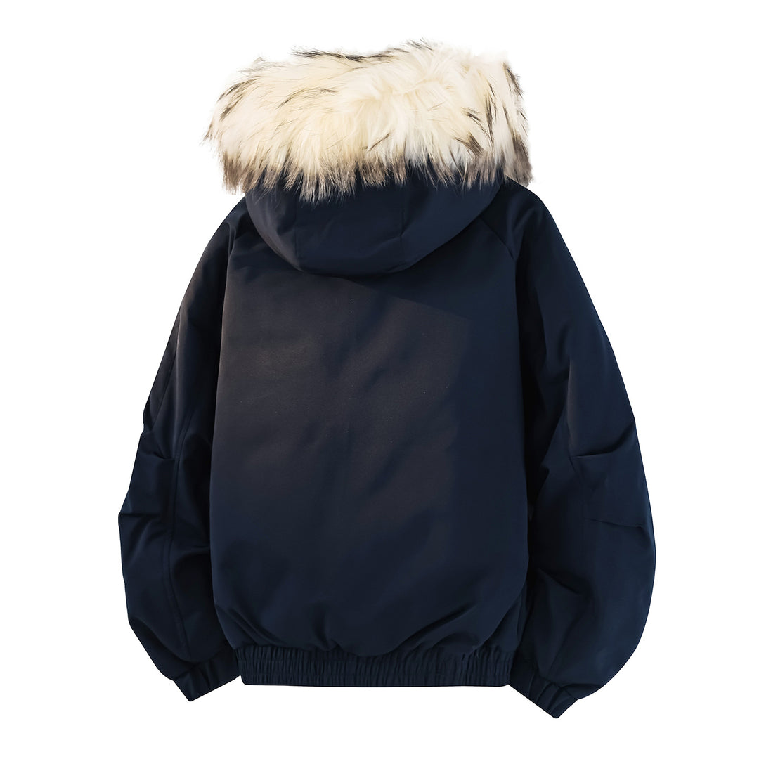 Herren Modische Winterjacke mit abnehmbarem Kunstfellkragen Shop Nory
