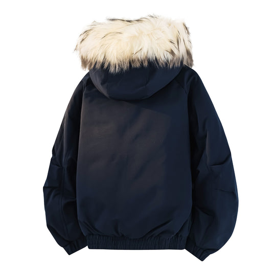Herren Modische Winterjacke mit abnehmbarem Kunstfellkragen Shop Nory