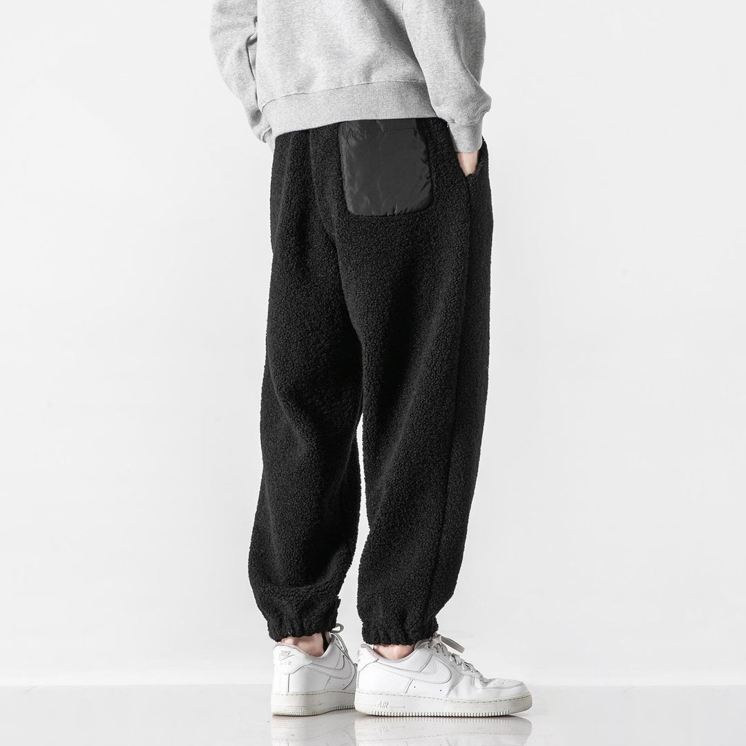 Herren Teddy-Fleece-Jogginghose mit elastischem Bund, Kordelzug und Bündchen Shop Nory