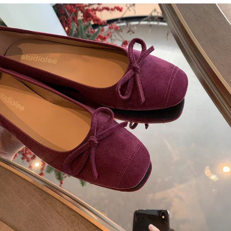 Damen Ballerinas mit runder Spitze und verspieltem Schleifendetail
