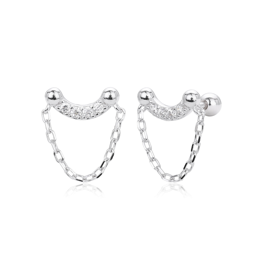 Damen Ohrstecker mit elegantem Kettenmotiv aus 925 Sterling Silber Shop Nory