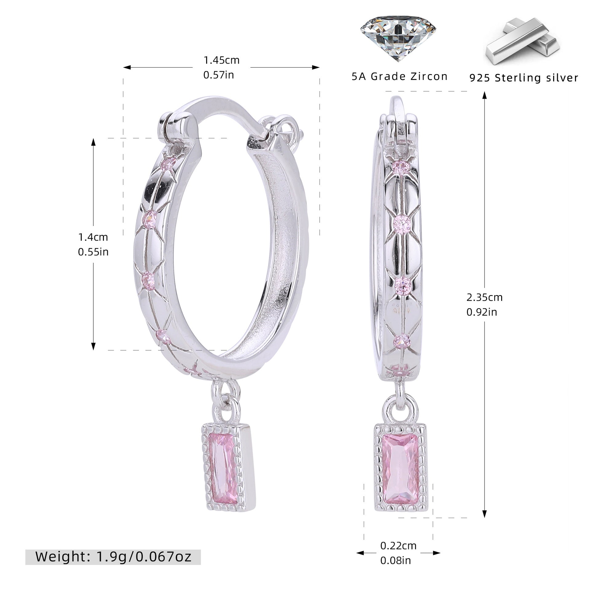 Damen Creolen mit funkelnden Zirkonsteinen und luxuriösem Design Shop Nory