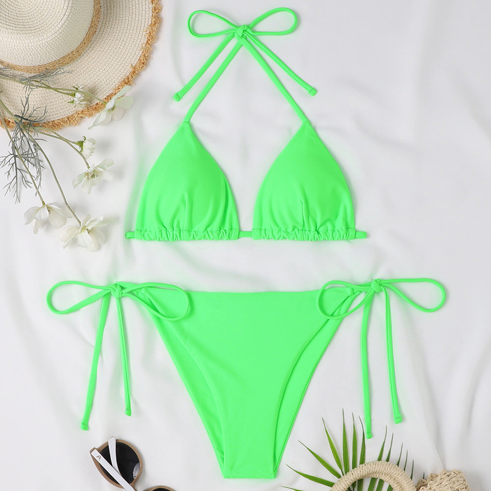 Damen Triangel-Bikini mit verstellbaren BindShopnoryändern und raffinierten Details