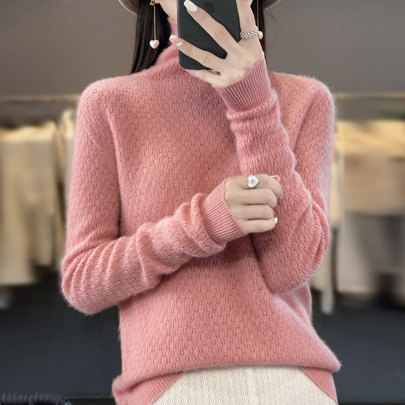 Damen Weicher Feinstrick‑Mockneckpullover mit flauschiger Mohair‑Optik, zarter Wabenstruktur und legerer Oversize‑Passform Shop Nory