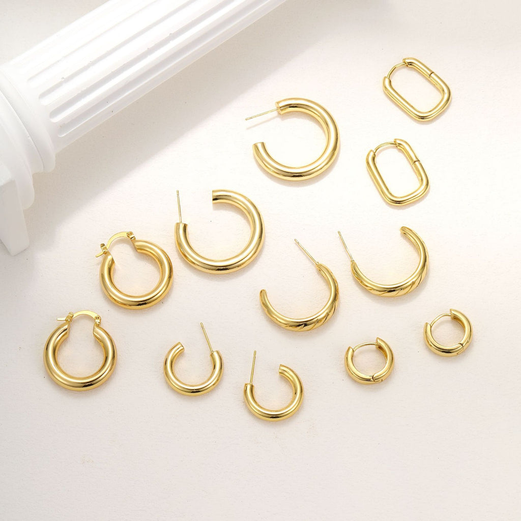 Damen Ohrringe-Set mit vielseitigen Formen und eleganter Goldverzierung Shop Nory
