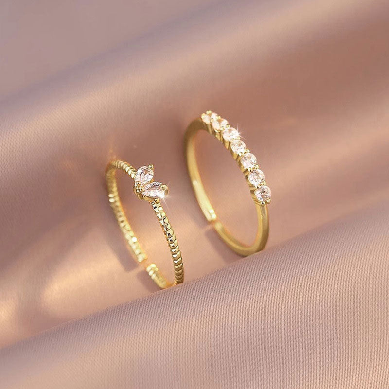 Damen Eleganter Ring mit zarten Zirkonia-Steinen Shop Nory