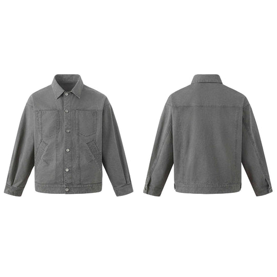 Herren Boxy-Canvas-Blouson im Workwear‑Look mit Hemdkragen und gesteppter Taschenpartie Shop Nory