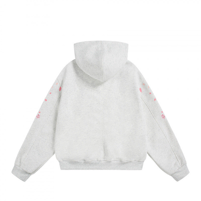 Unisex Oversize-Kapuzensweatshirt mit Kirschblüten-Print, Kängurutasche und lockerem Schnitt Shop Nory