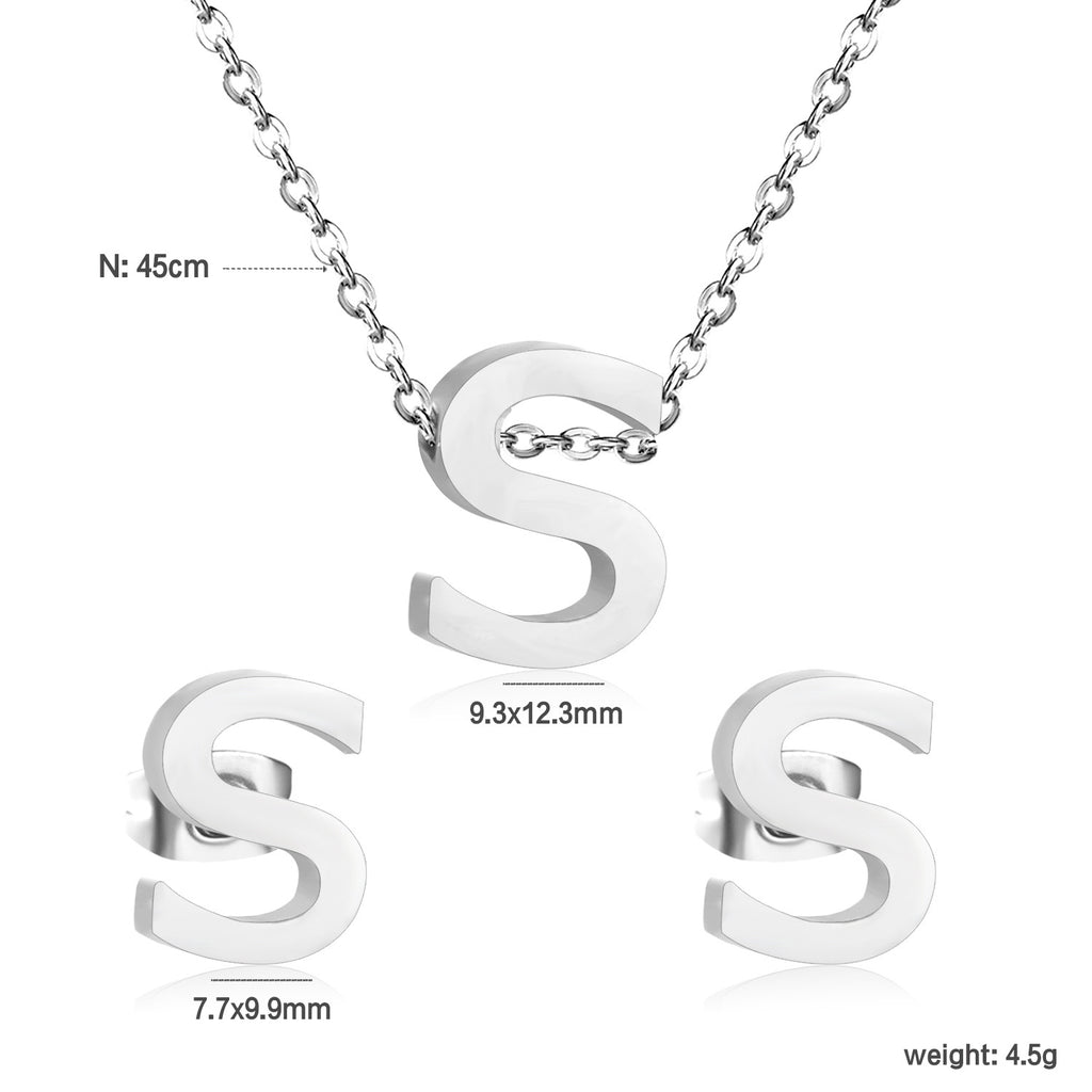 Damen Schmuckset mit K-Anhänger und passenden Ohrsteckern Shop Nory