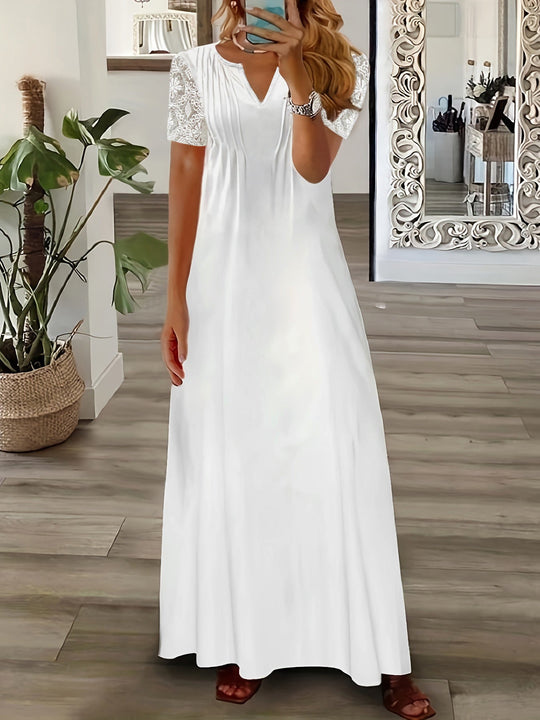 Damen luftiges Sommerkleid mit raffinierten Spitzenakzenten