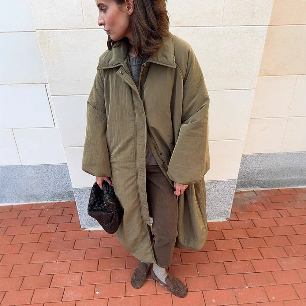 Damen Oversize Wattierter Mantel mit Ballon-Saum und Raglanärmeln Shop Nory
