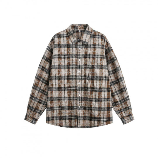 Unisex Lockere Karo-Hemdjacke im Overshirt-Stil aus brushed Flanell Shop Nory