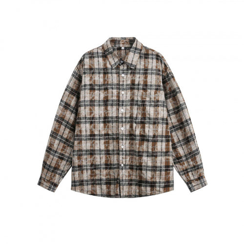 Unisex Lockere Karo-Hemdjacke im Overshirt-Stil aus brushed Flanell Shop Nory