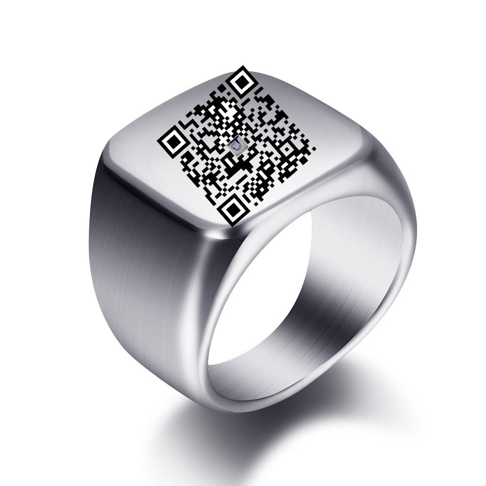 Herren QR-Code Siegelring Shop Nory