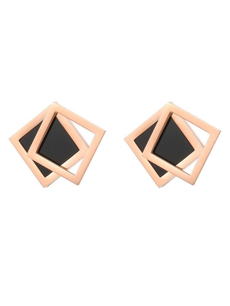 Damen Geometrische Schicht-Statement-Ohrringe Shop Nory