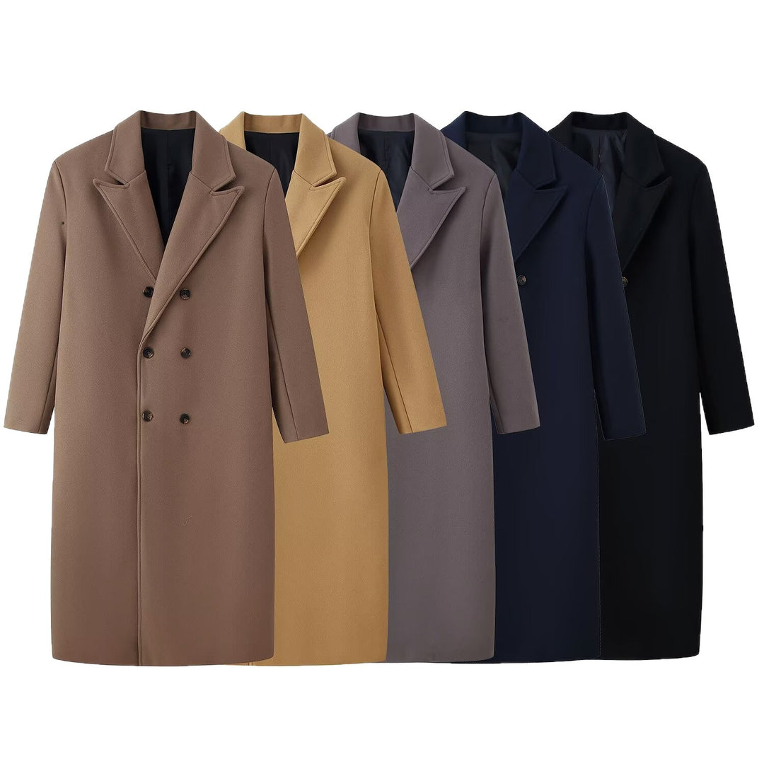 Herren Doppelreihiger Longcoat mit schmalem Revers und geradem Schnitt Shop Nory