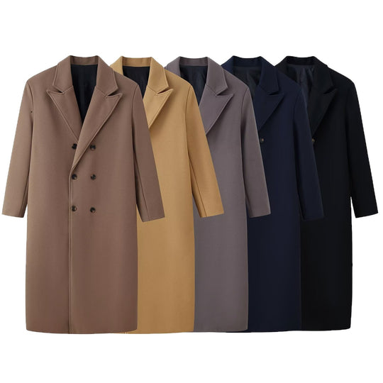 Herren Doppelreihiger Longcoat mit schmalem Revers und geradem Schnitt Shop Nory