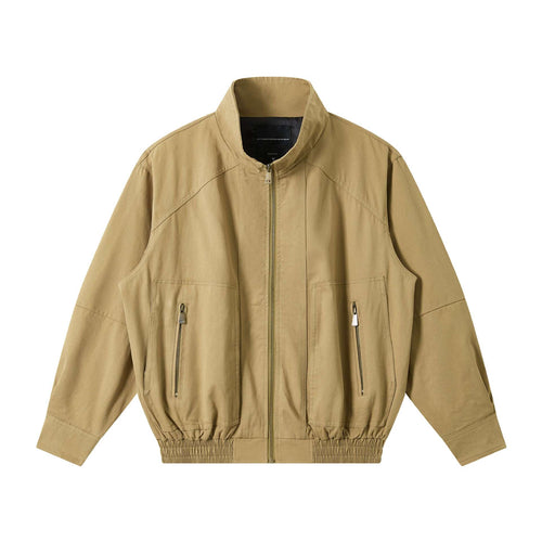 Herren Leichter Canvas-Fieldblouson mit Stehkragen, verdecktem Reißverschluss und elastischem Saum Shop Nory