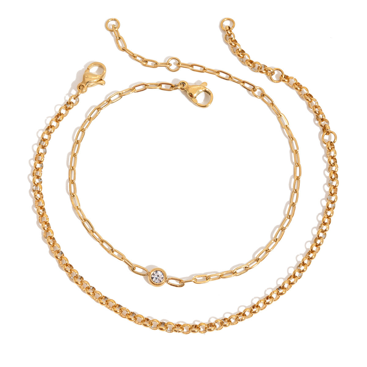 Damen Armband-Set aus hypoallergenem Edelstahl mit elegantem Ketten- und Perlen-Design Shop Nory