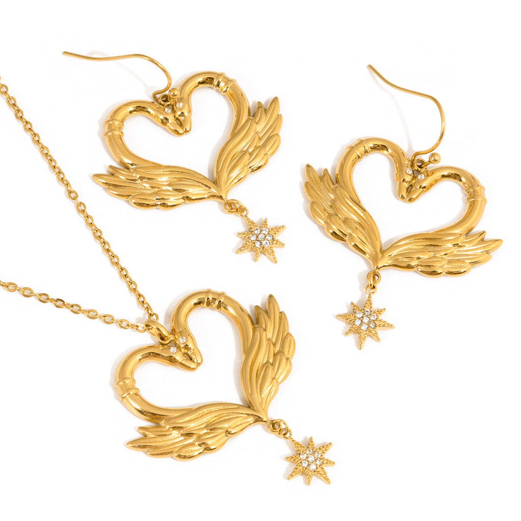 Damen Ohrhänger im eleganten Herzdesign mit schimmernden Zirkonia und hypoallergenem Edelstahl Shop Nory