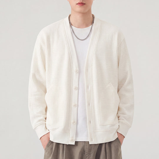 Herren Strukturstrick-Cardigan mit V-Ausschnitt und aufgesetzten Taschen Shop Nory