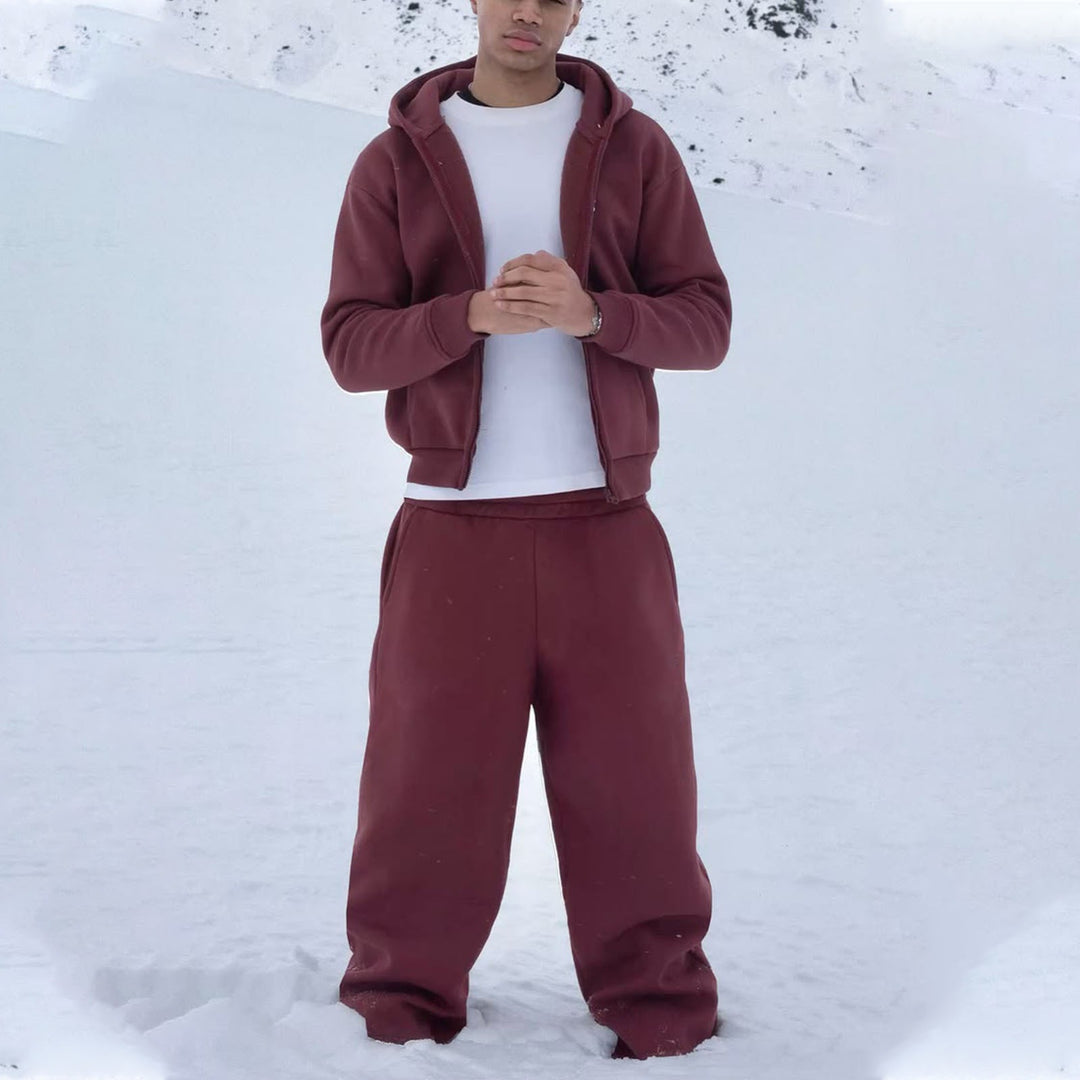Herren nan Oversize Zip-Hoodie und Relaxed Sweatpants Set Shop Nory