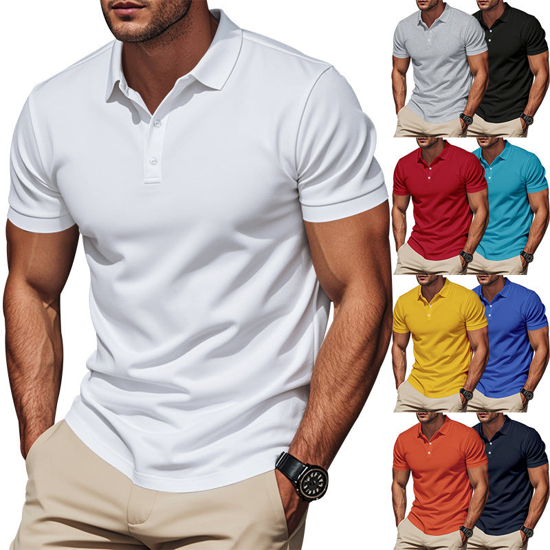 Herren nan atmungsaktives Piqué Poloshirt Kurzarm mit Knopfleiste Shopnory
