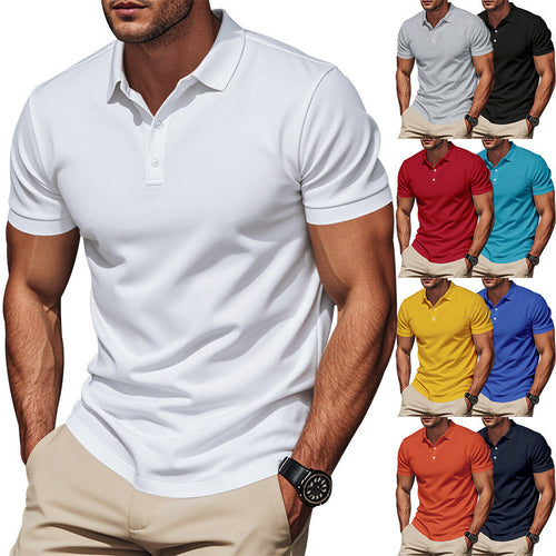 Herren nan atmungsaktives Piqué Poloshirt Kurzarm mit Knopfleiste Shopnory